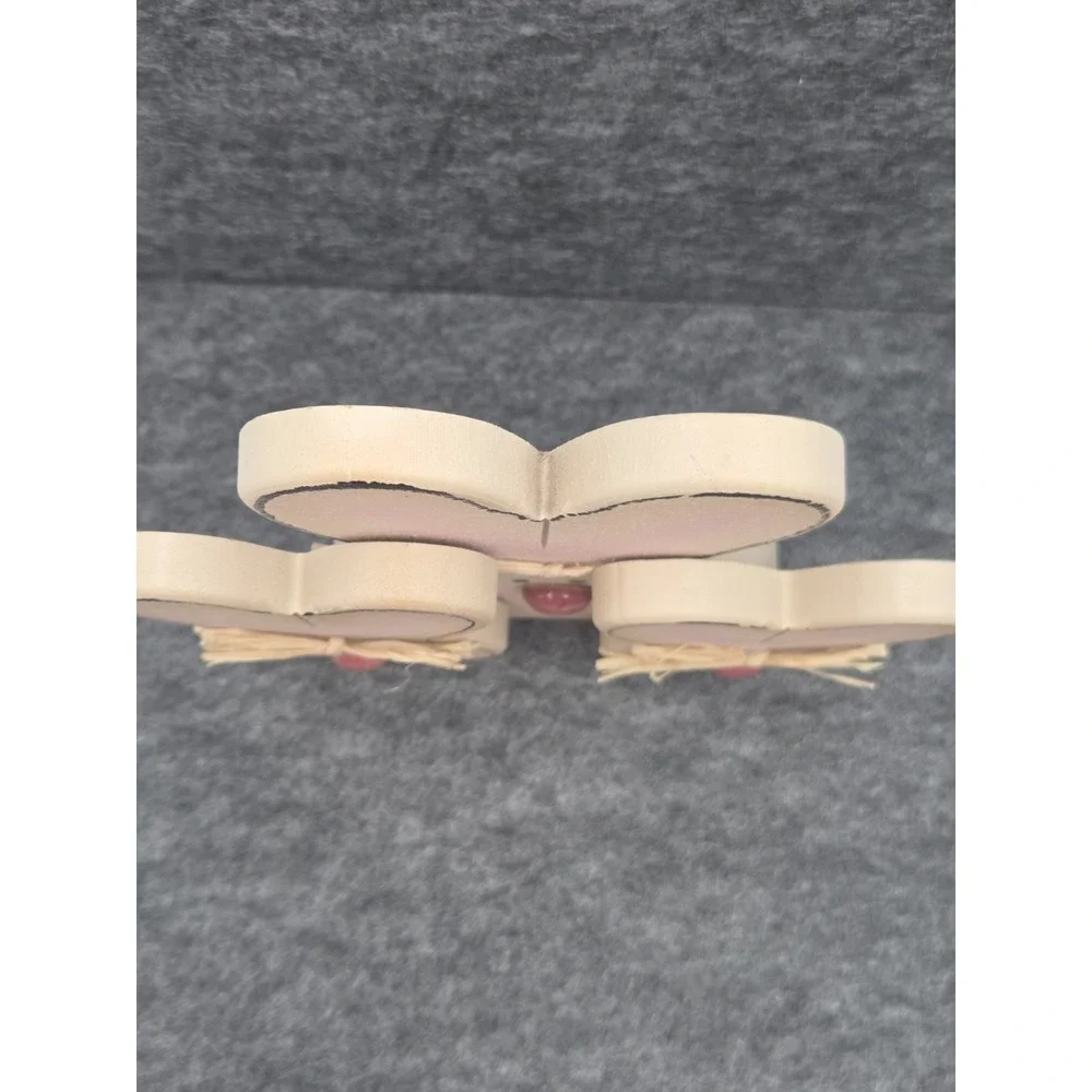 Wooden Shelf Sitters 3 Bunnies  Twine Bows Decor Folk Cottagecore Country 6x7